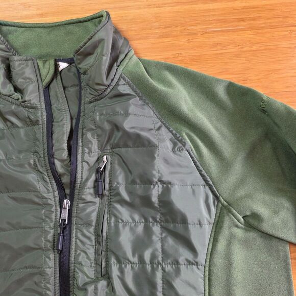 Orvis Jacket Green Fleece Puffer Full Zip for Hiking & Outdoors, L, Olive Green - Picture 13 of 14